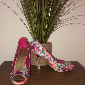 Christian Siriano floral heels